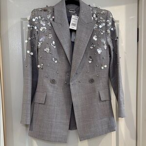 Simkhai Gray Blazer with Sequin Embellishments